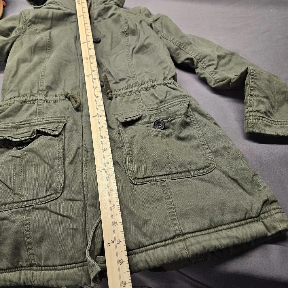 ABERCROMBIE KIDS SHERPA LINED MILITARY PARKA SZ X-LARGE